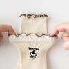 Cartoon-embroidered Socks for Women, Spring and Autumn, Thin and Versatile Mid-calf Socks, Sweet Black Ear-trimmed Pile Socks