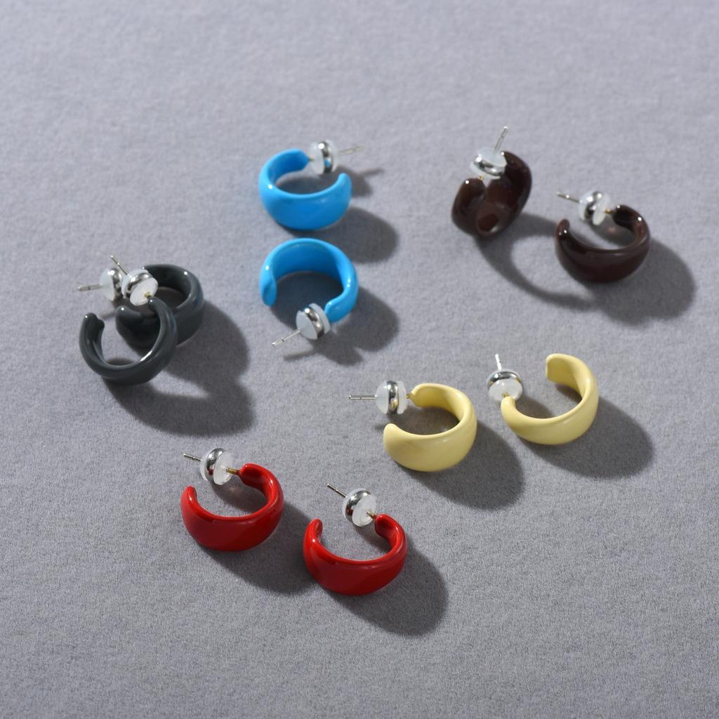 Early Spring Texture Drip Glaze Small Earrings S925 Silver Needle Stud Earrings Niche Design High Sense Versatile Simple Earrings