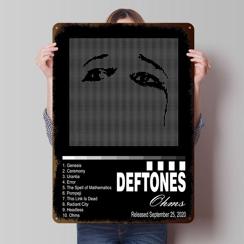 Deftones Ohms Album Cover Art Blechposter Personalisierbare Wandkunst Retro Vintage Metallschilder für Zuhause Zimmer Mancave Dekoration 30X40CM
