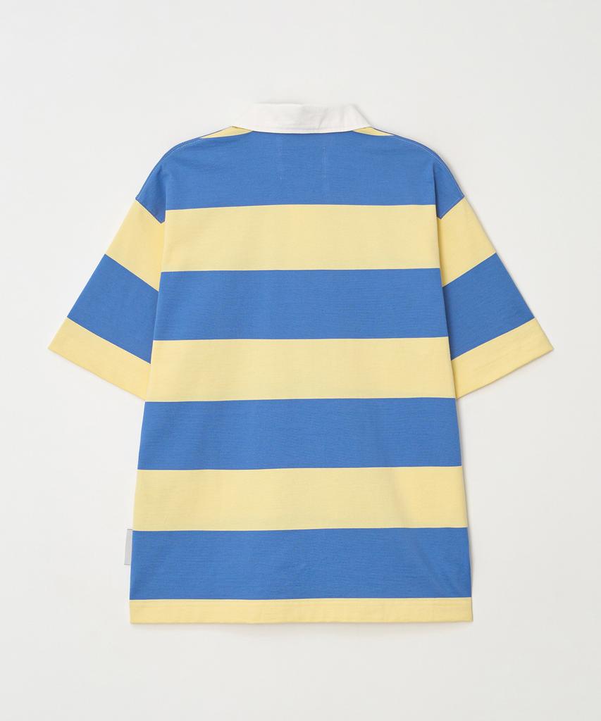DTHIRTYONE Striped Short-Sleeve Rugby Shirt (Sky Blue)