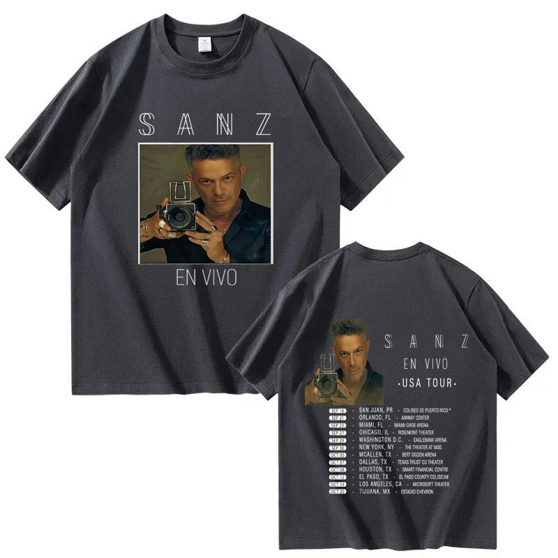 Im Jahr 2025 ist das meistverkaufte Tour-T-Shirt des Sängers Alejandro Sanz ein Sommer-Print aus 100 % reiner Baumwolle für Unisex und Damen.