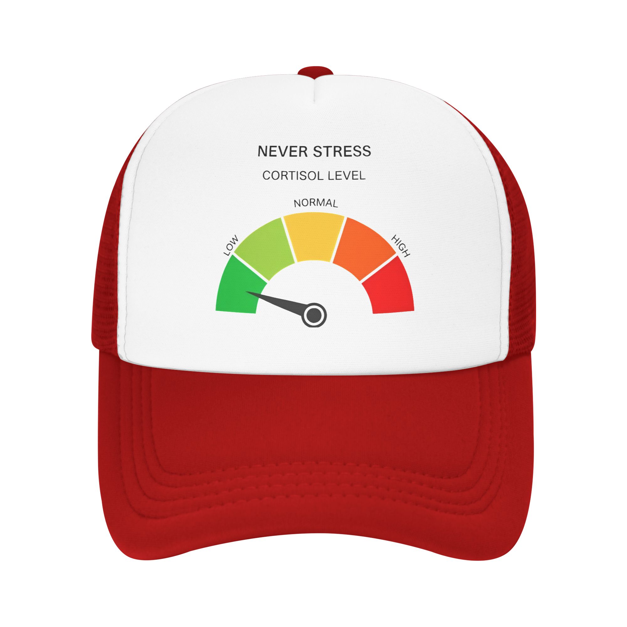 

Never Stress Low Cortisol Meme Mesh Sun Hats Unisex Adult Trucker Hat Spring Vintage Hunting Camping Adjustable Baseball Caps One Size