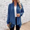 Women Autumn Winter Long Sleeve Irregular Solid Color Cardigan Coat