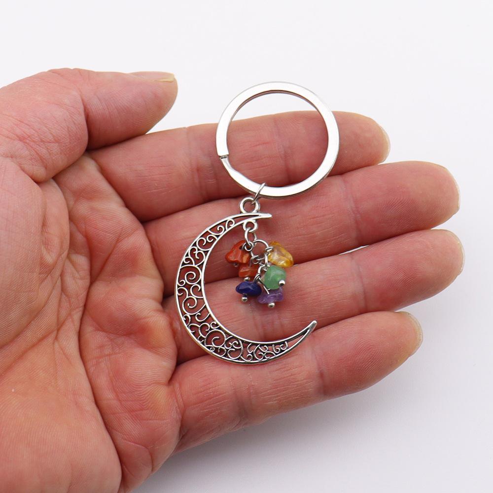 Moon Gravel Grape Crystal Keychain Keyring K54
