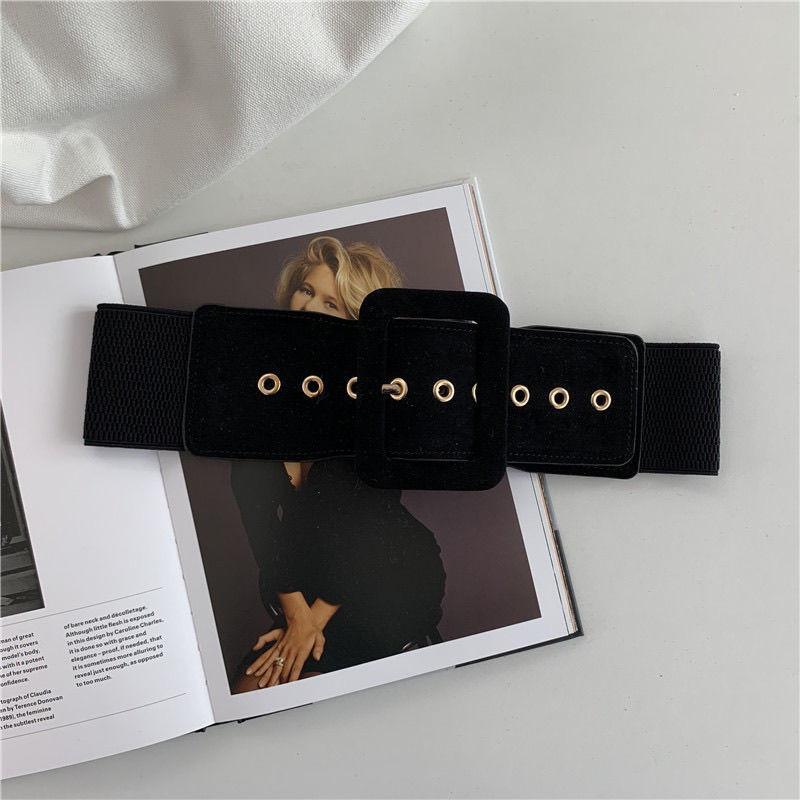 

Womens Stretchy Trendy Wide Waist Belt Perfect For Winter Coats And Attire Fashionable чёрный
