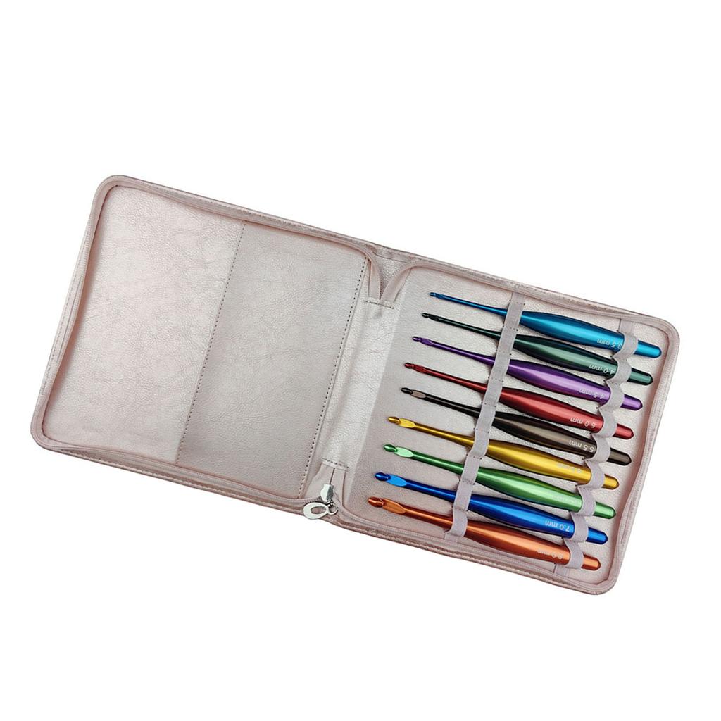 9 Pcs 3.5mm-8.0mm Crochet Needle Set Ergonomical Crochet Hook with Case Knitting Needle Crochet Supplies for Craft