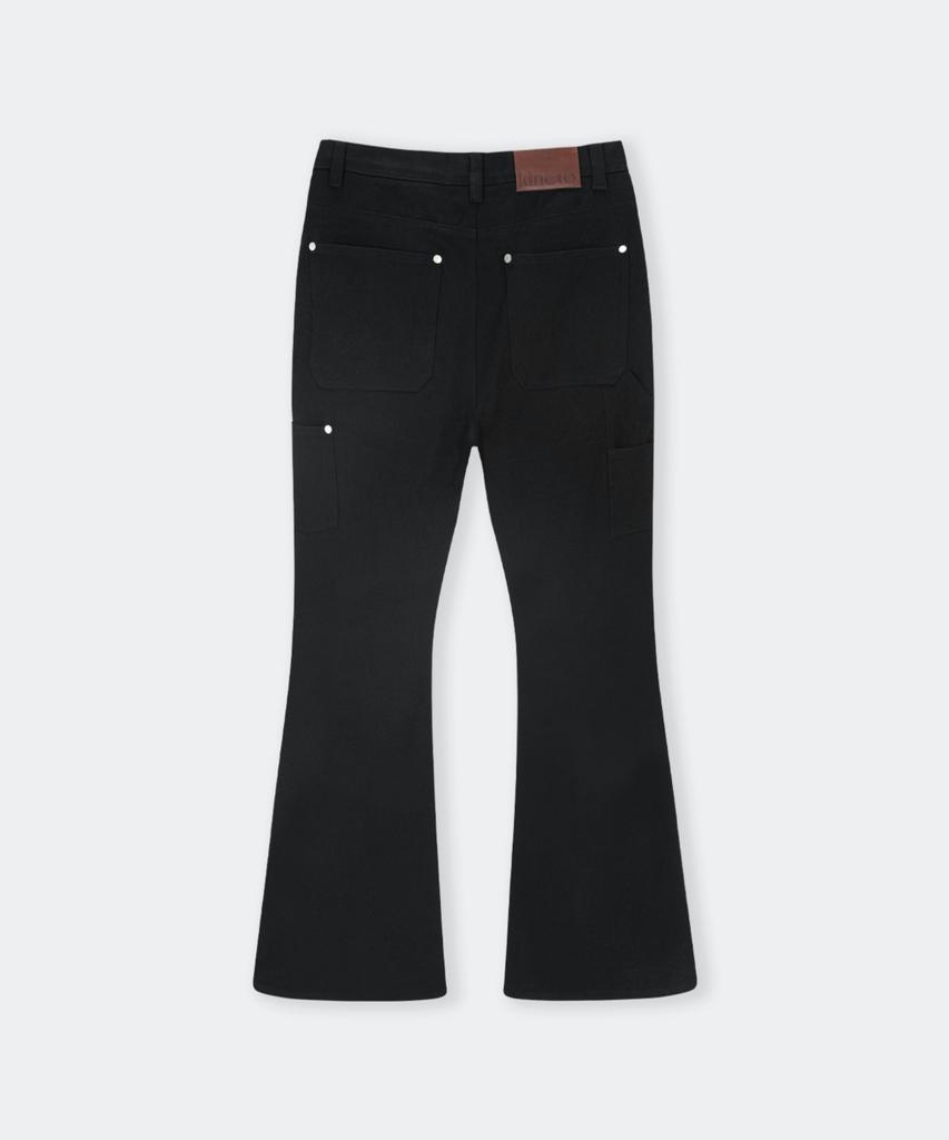 KINETO Carpenter Cotton Flare Pants_Black