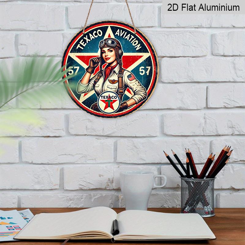 2D Flat 1pc, 8x8 in, Texaco Aviation 1949 Humor Aluminum Metal Sign - Vintage Style - for Outdoor & Indoor Decor - Perfect Gift for Aviation