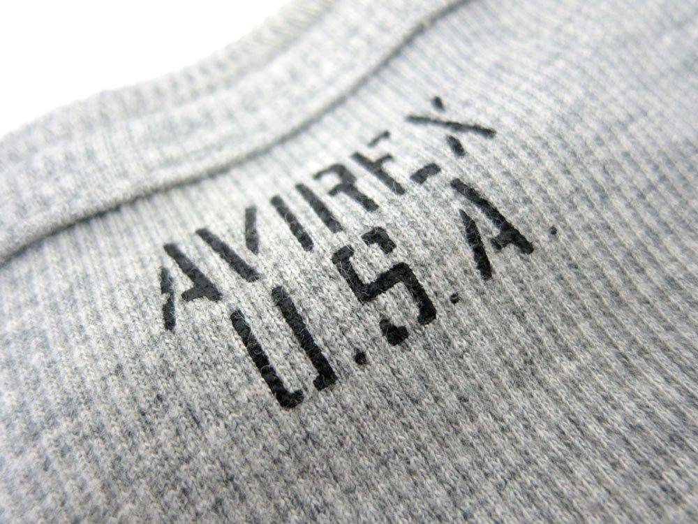 Avirex Langarm Henley Uni Größe Schwarz Herren T-Shirt, Farbe, Gerippt, S,