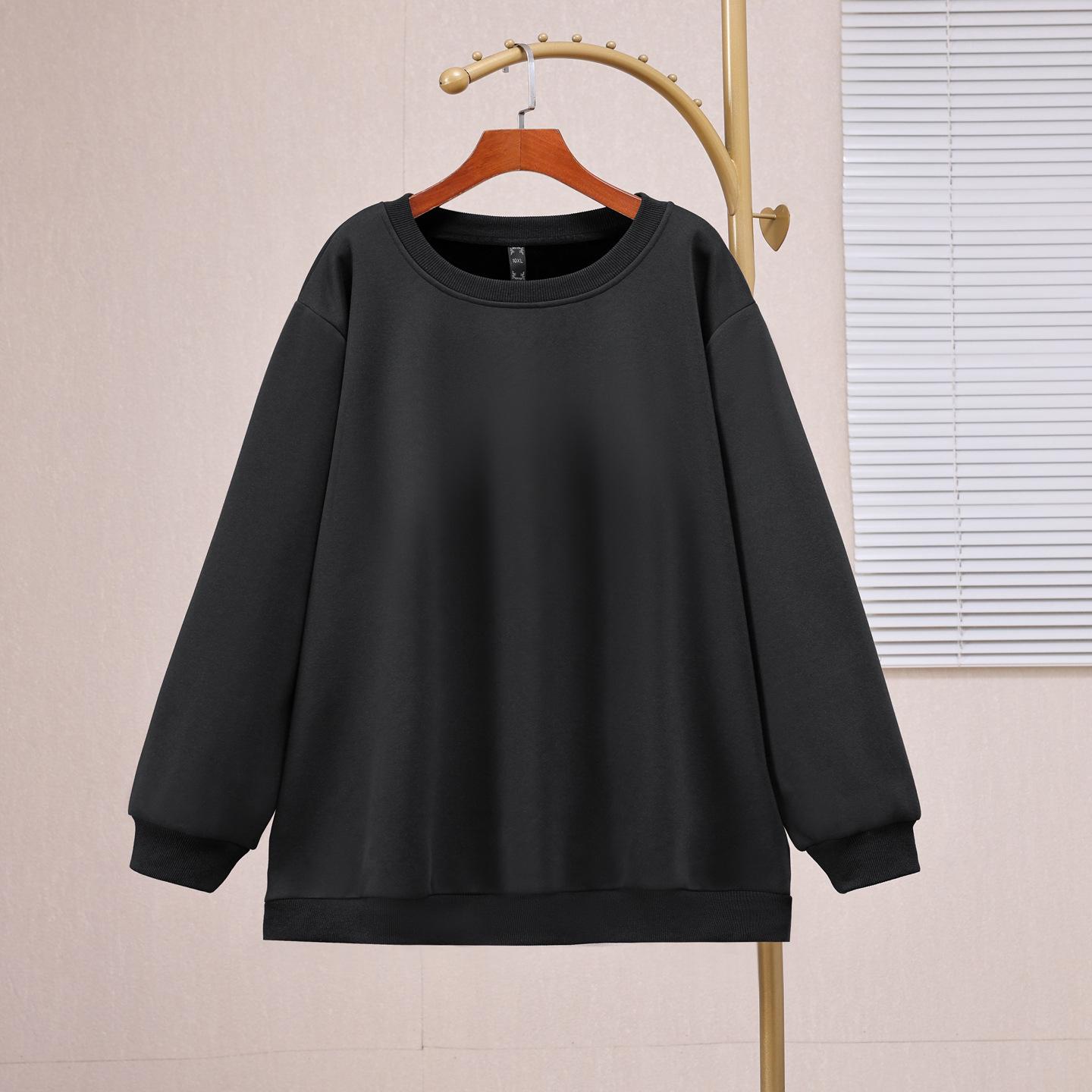 

Women s Plus Size Velvet Thickened Hoodie - Loose Slimming Winter Warm Top 4XL (140-175 jin)