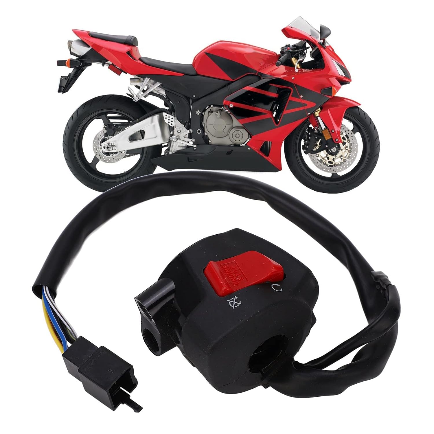 

KIMISS Right Handlebar Switch for CBR600RR 2003-2006, Start Stop Kill Off Throttle Control, Compatible with 35130-MEE-642, OEM Replacement