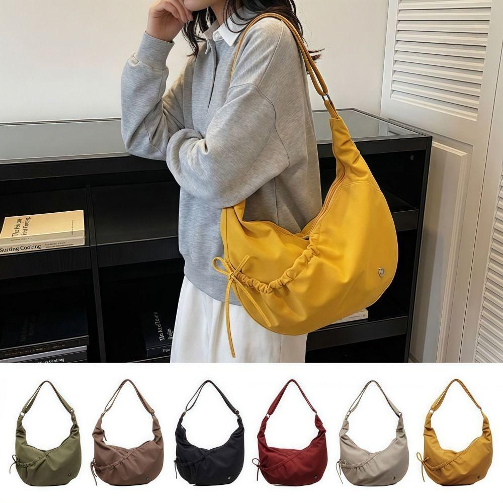 Fashion Soft Nylon Commuting Women's Bag Dumpling Shape Casual Shoulder Bag Korean Style Lightweight Crossbody Bag For Lady Girl