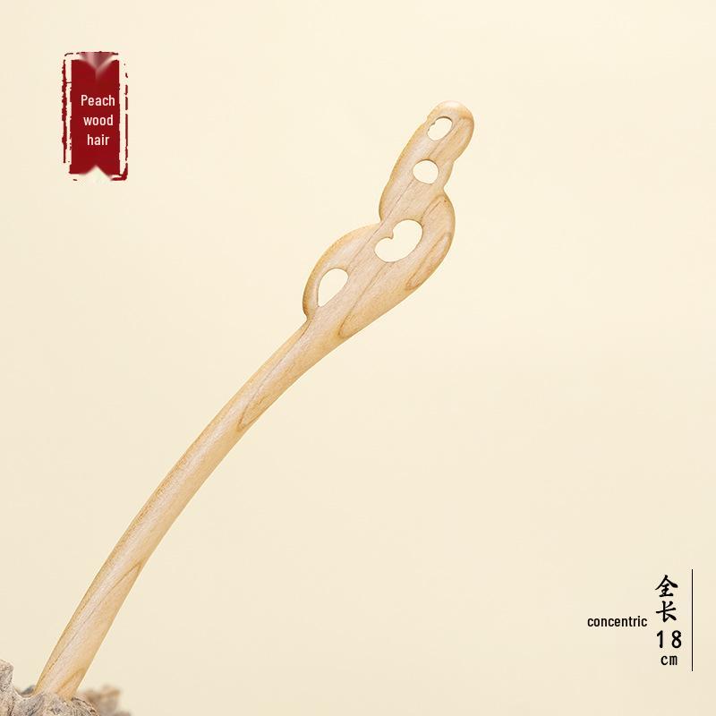 Hochwertige Haarnadel mit chinesischem Knoten aus Pfirsichholz - Neues Frühlingsstil-Haaraccessoire für Damen