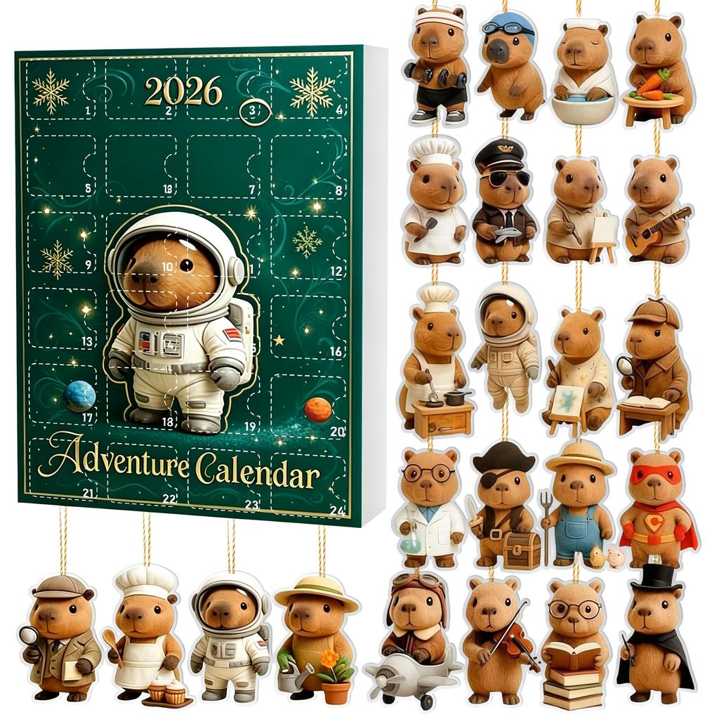 Christmas Advent Calendar Pendant Set - 2D Flat Hanging Ornaments for Holiday Countdown