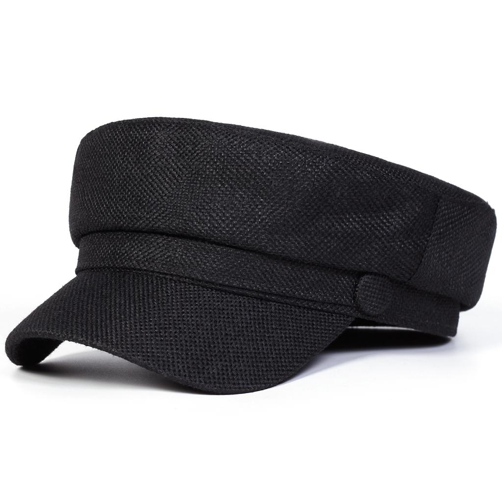 Unisex Unifarbene Militärhüte Modische Flachkappen für Damen Outdoor-Sport Kadetten Sonnenschutzhut