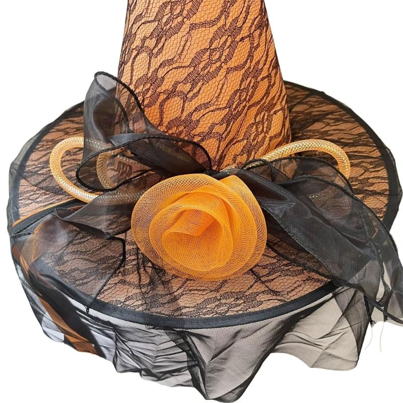 Halloween Witch Hat 33cm High Pointed Wizard Hat Witch Cosplay Hat for Women Halloween Cosplay Witch Cosplay Accessory