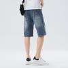 Grinded Five-point Pants Summer New Style Men's Japanese Loose Five-point Pants Shorts Denim Medium Pants