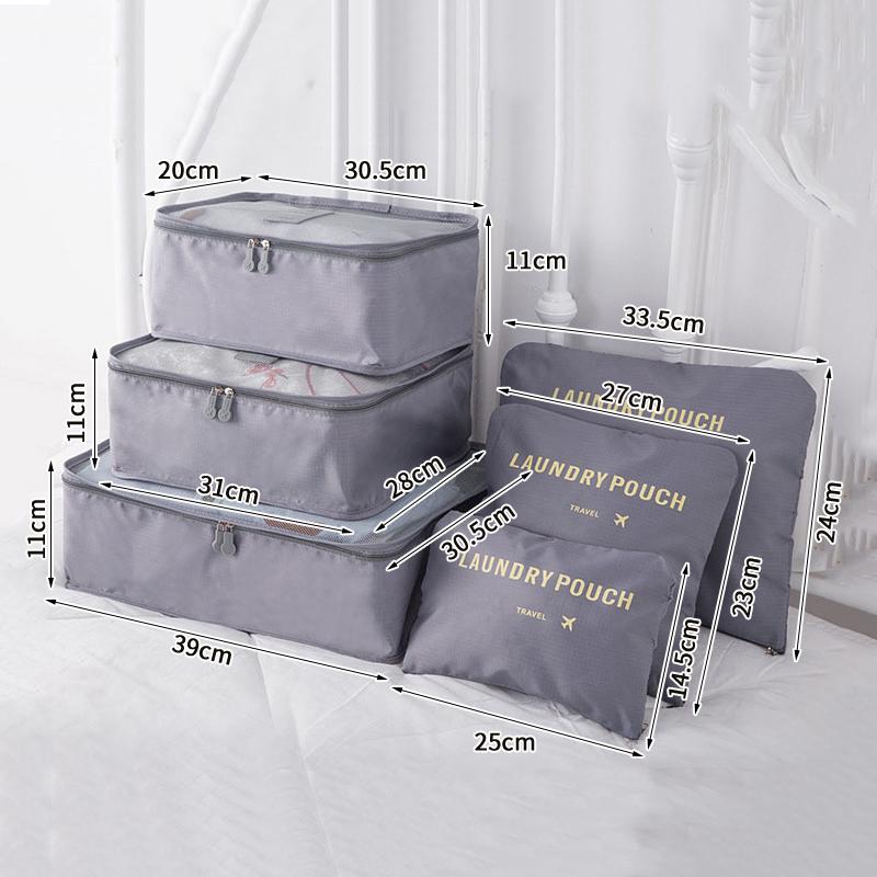 6 In 1 Travel Organizer Laundry Pouch Travel Luggage Bag Clothes Organizer Set