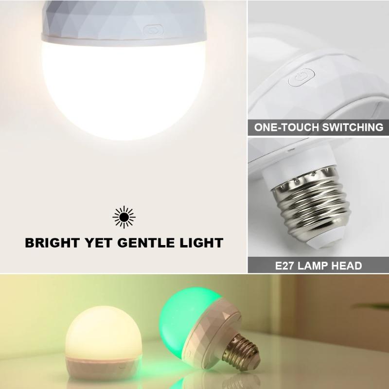 E27 LED-Glühbirne RGB USB-wiederaufladbar 5V-Ladung Intelligente Fernbedienung Campingausrüstung Party Für Zuhause LED-Lampen Lampe