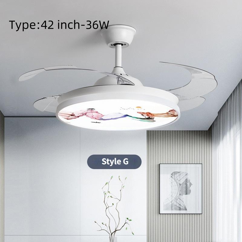 36W/48W Bedroom Invisible Silent Fan Light Simple Ceiling Fan Lamps With Remote Control Household Intelligent Integrated Ceiling Fan With Light