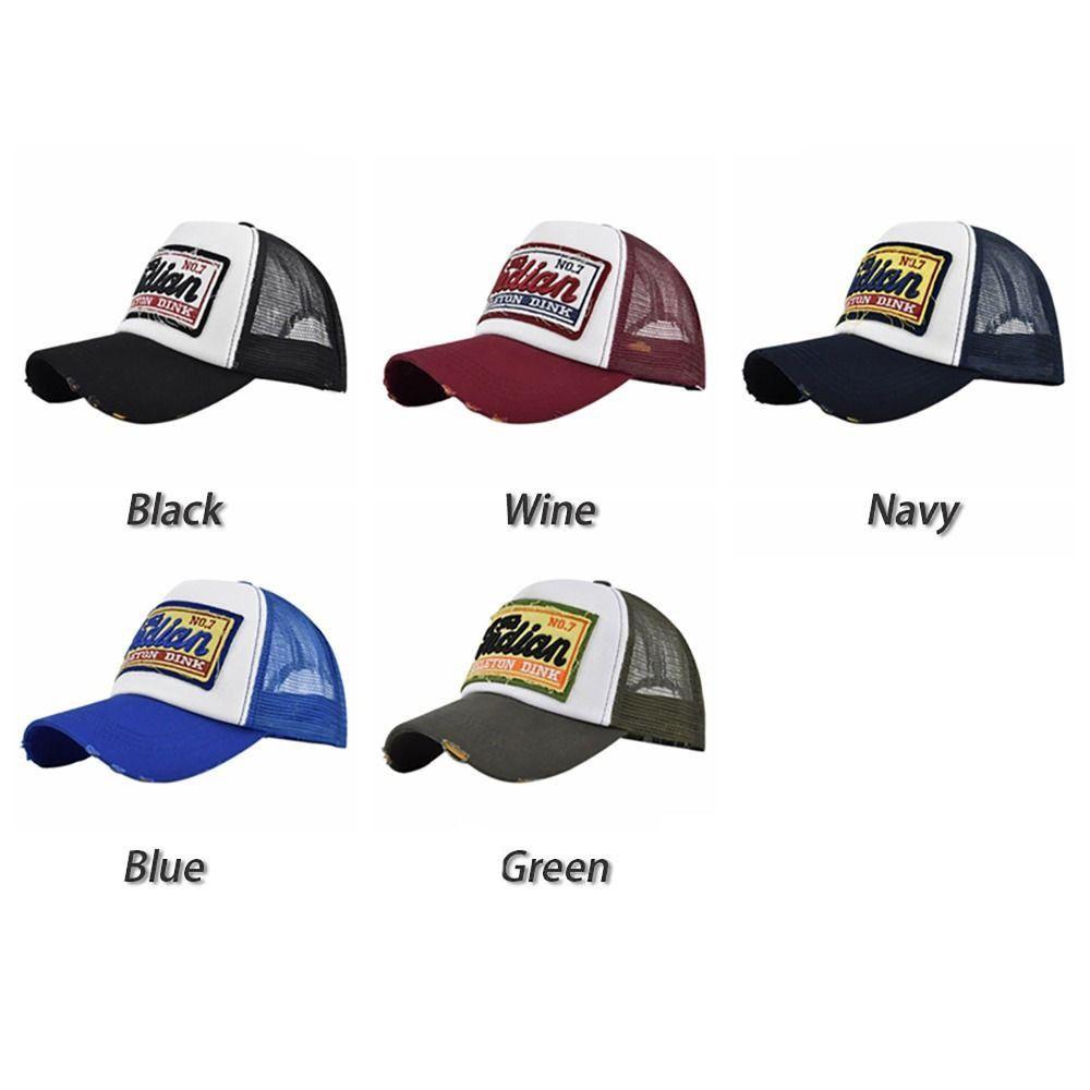 Breathable Snapback Cap Letters Embroidery Sun Protection Caps Casual Mesh Baseball Hat  Outdoor