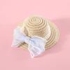Small Pet Straw Hat Spring Summer Camping Photography Dogs Straw Hat Elegant Style Outdoor Sun Hat for Dogs and Cats