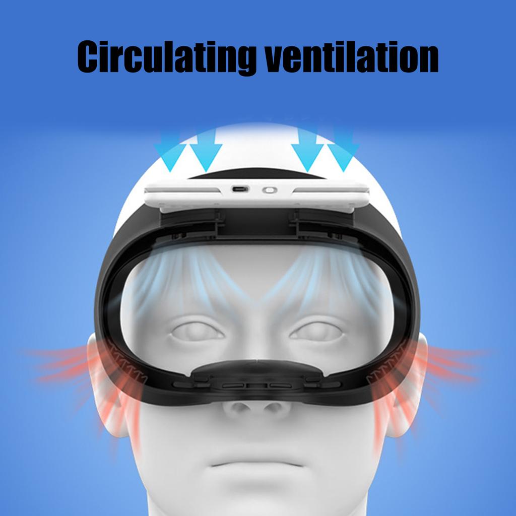 Cooling Fan VR Face Pad Anti Fog Sweatproof Virtual Reality Accessory Enhances Gaming Comfort For Oculus Quest 3S