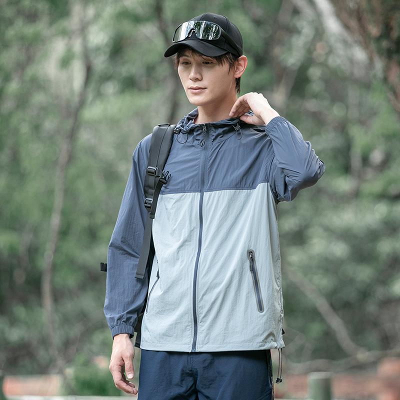Summer new sunscreen clothes for men and women, light and breathable, UV-proof hooded skin clothes, outdoor sports hiking suits