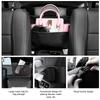 Car Organizer Between Front Seats Hangable Multi-Pocket Net Bag PU Leather Car Organizer Between Seats For Drivers Kids Pets
