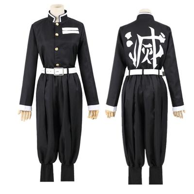 Anime Demon Slayers Kimetsu No Yaiba Cosplay Costume Top Jacket Pants Black Team Unisex Uniform Set Halloween Christmas Clothes