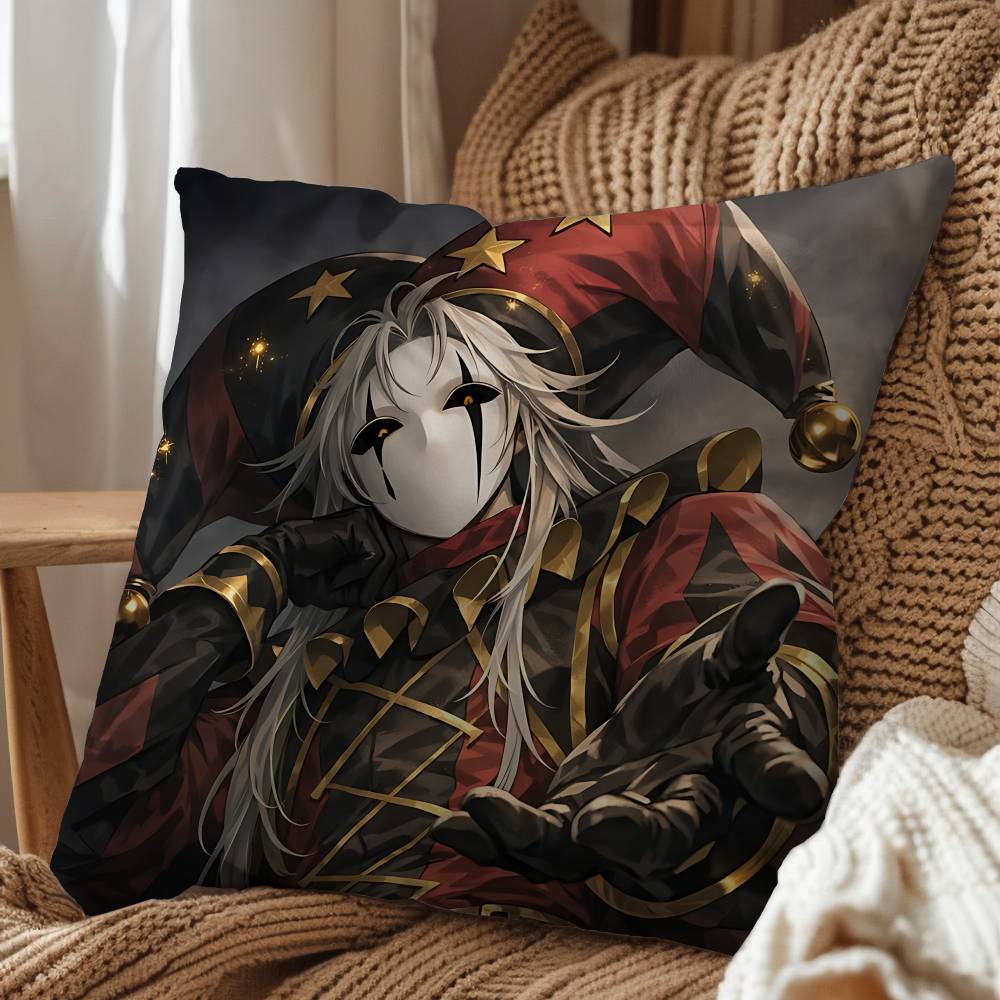 purple Jester Pierrot Freak Circus Pillow Case Office Cushions Suitable For Sofa Car Bedroom Decorative Cushion Cover