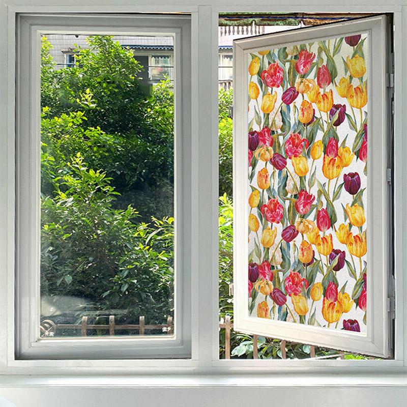 

2 Pcs Privacy Window Film Window Tint Opaque Privacy Protection Decor Glass Films No Glue Static Cling Frosted Window Stickers 45x100 cm