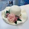 Summer Three-dimensional Handmade Flower Sun Hat Women's Seaside Beach Vacation Sweet Sun Hat Outdoor Big Brim Sun Hat