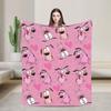 Couraged Cowardlys Dogs Knitted Blanket Coral Fleece Plush Cartoon UltraSoft Throw Blankets for Bedding Couch Bedspread