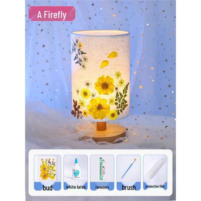 Dried Flower Embossed Table Lamp DIY Kit - Creative Gift for Team Building and National Day Festivities