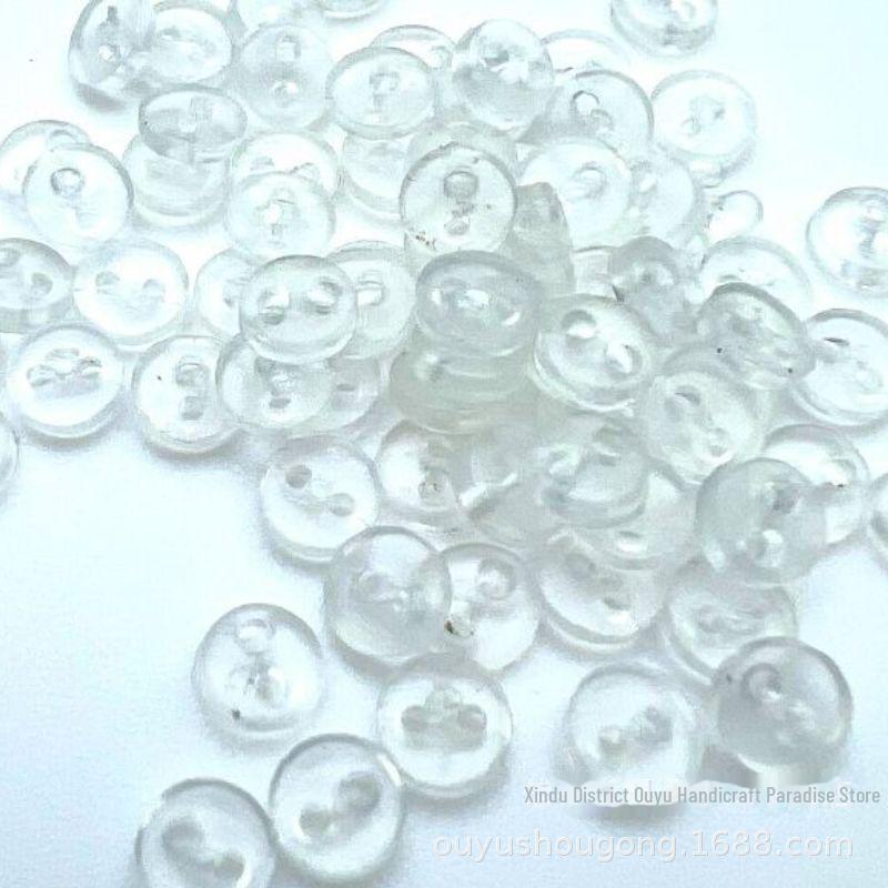 4mm Dual-Eye Plastic Buckle with Edge Button for DIY Felt Doll Accessory