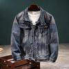 Men's Trendy Retro Embroidered Denim Motorcycle Jacket – Casual Loose-Fit, Versatile Autumn/Winter Style
