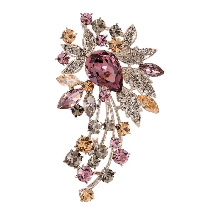 Broche en cristal, Femmes haut de gamme, Exquise et personnalisée, Broche polyvalente, Broche au sens du design de niche