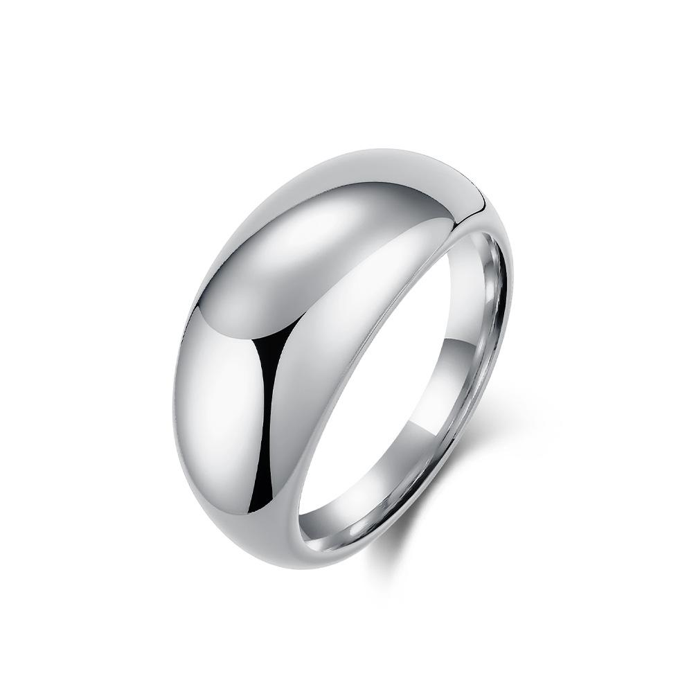 2026 Простое Глянцевое Модное Кольцо Женственность Универсальное Холодный Стиль Позолоченное 18K Золотом Ювелирные Аксессуары 6#