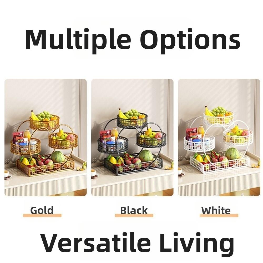 Metal Kitchen Storage Rack 3Tier Vegetable Seasoning Rack Luxury Fruit Basket Rack  Home
