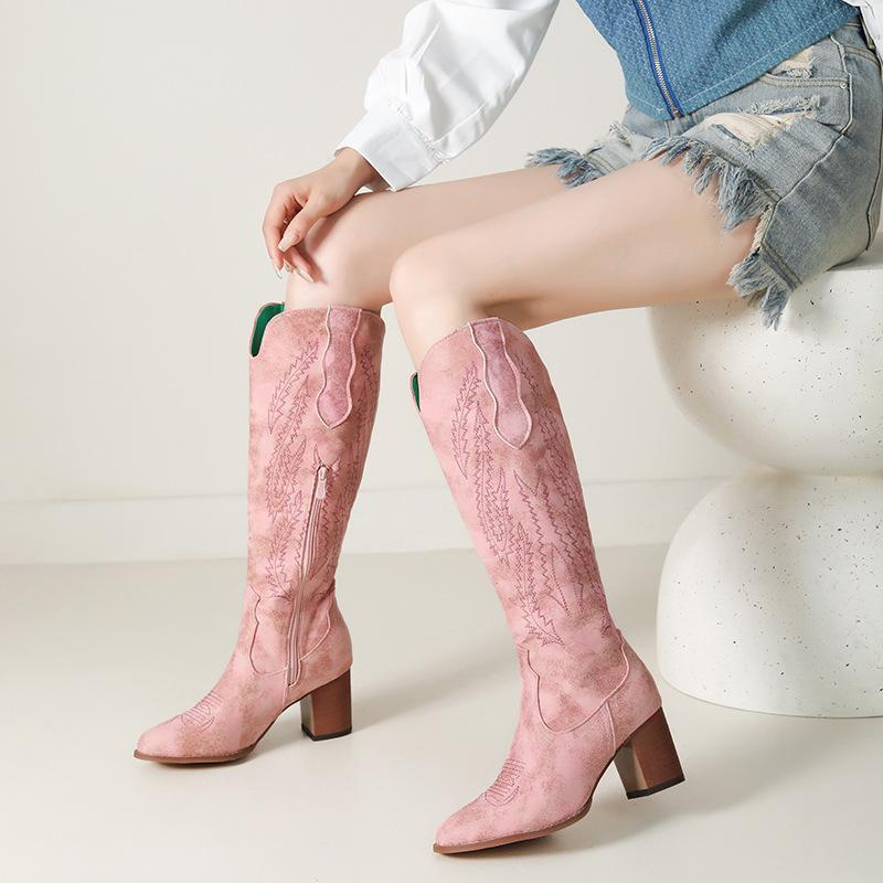 Large size - but knee boots thick heel autumn and winter women's boots tall and thin knight boots European and American