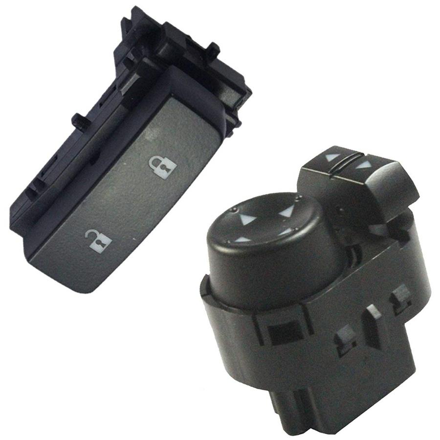 Door Lock Switch +Mirror Switch Driver Side Fit For GMC Chevy Silverado Control Part