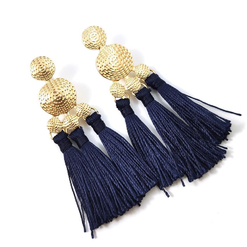 Adjustable European  American Bohemian Tassel Earrings - Stylish Long Exaggerated Design