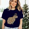 Womens Christmas Tshirt Funny Capybaras Lights Design Festive Crew Neck Girls Clothing Merry Christmas Capybara Cartoon Tshirt
