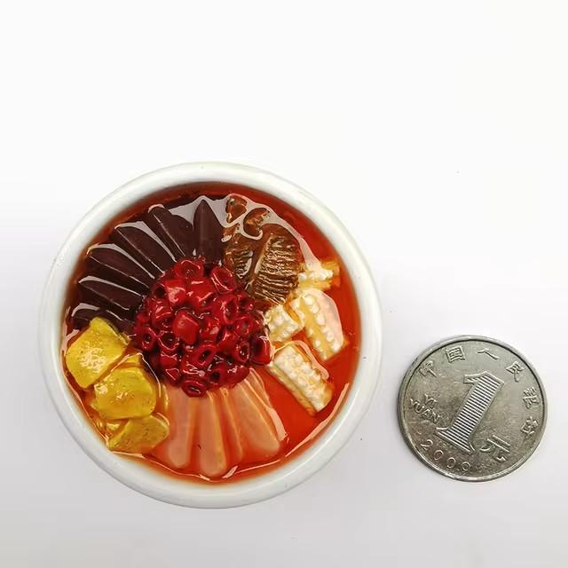 Simulated Food Fridge Magnets Resin Painted Magnet Noodles Ribs  Pot Cute Magnets for Refrigerator Retro Magnetic Handicrafts