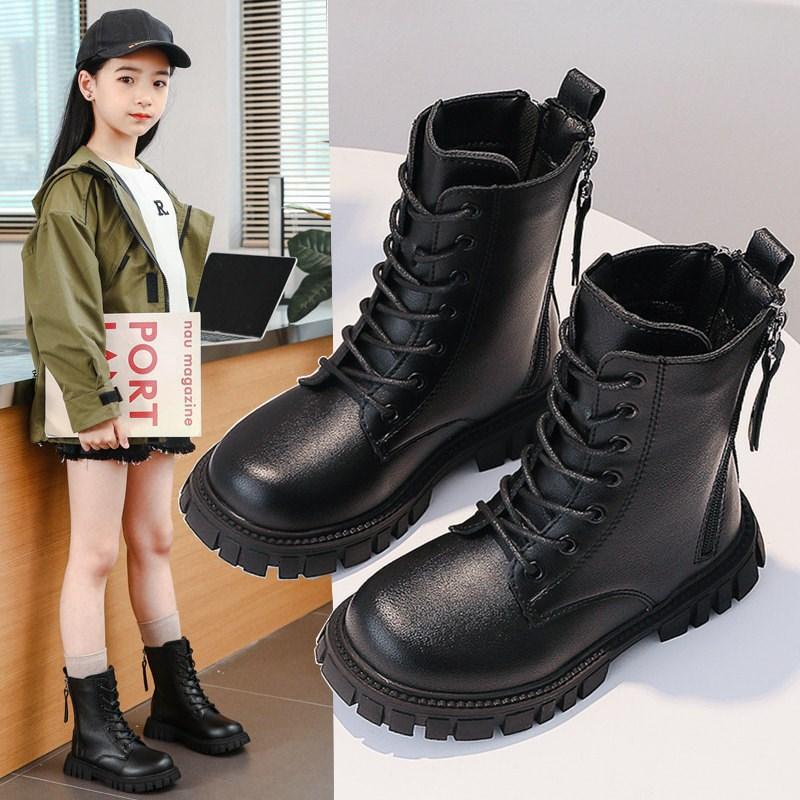 Boys Girls Motorcycle Boots Thick Soft Sole Kids Ankle Boots with Double Zipper 2024 New Children Warm Boots Round Toe Fashion