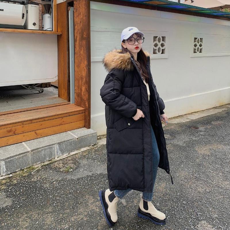 European and American Down Cotton Jacket Women's Winter 2025 Mid-length Large Size Padded Jacket Loose Thickened Cotton Jacket Cotton