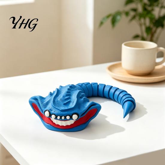 Desktop Ornament for Office 3D Printed Sea Monsters Ornament, Flexible Articulated Action Figure, Fantasy Durable Pla Sculpture Deep Creature