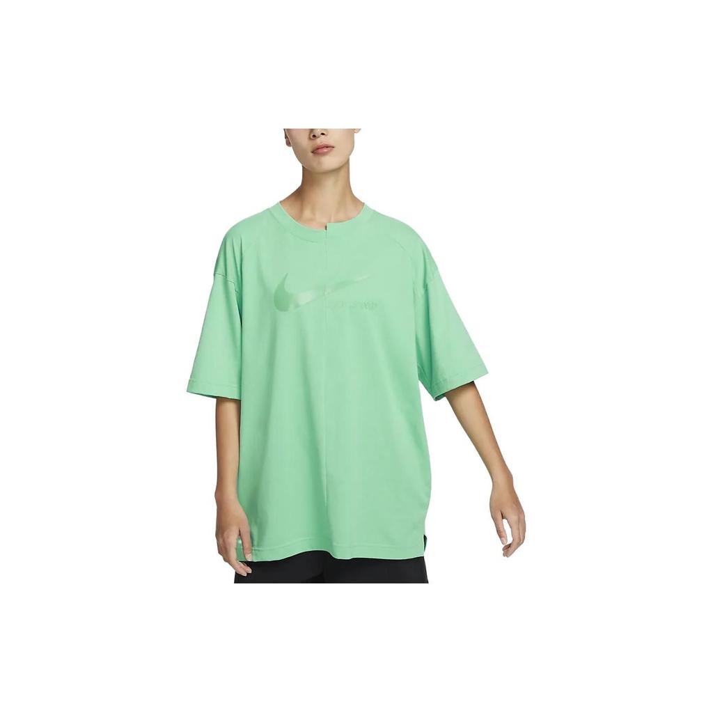 Nike Alphabet Logo Print Colorblock Loose Short Sleeve T-Shirt Women Tops Green DV8318-363