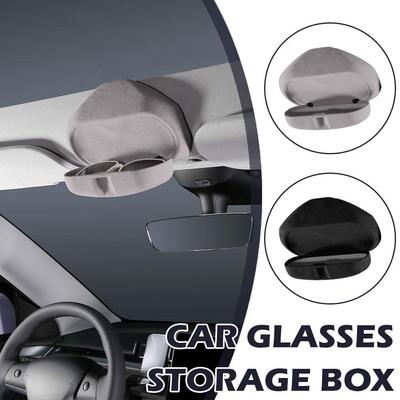Pour Tesla New 3/3+ Highland 2024 Boîte à Lunettes de Voiture Étui de Rangement pour Cartes Support Clip à Lunettes Boîte de Rangement Accessoires de Voiture M8M7
